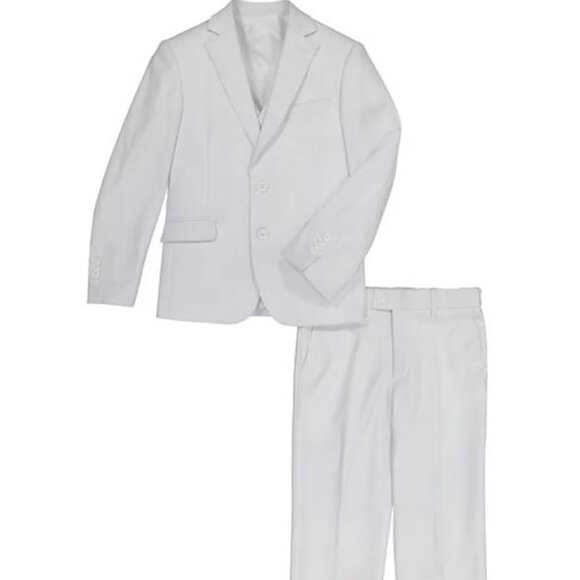 Little Boys and Toddlers Vested Suit in White - Picture 1 of 2
